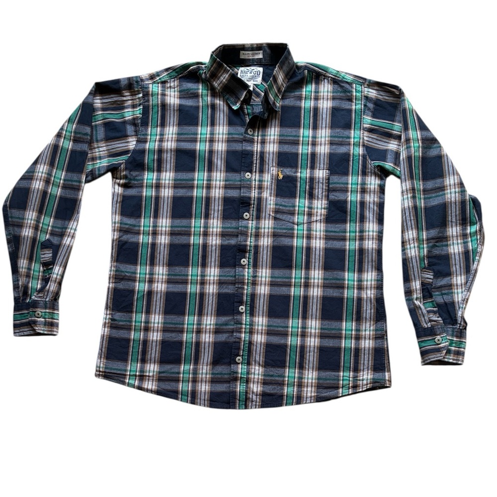 Ralph Lauren RRL & Co Men’s Classic Fit Plaid Button-Down Shirt Size Small/Med